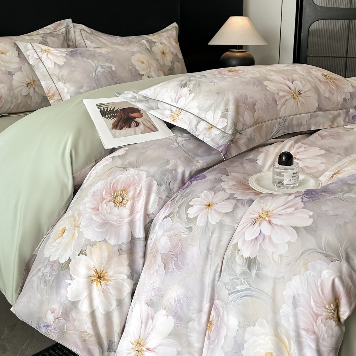 启航家居 2026新款全棉纯棉数码印花四件套（控价198） 云薇悠韵紫