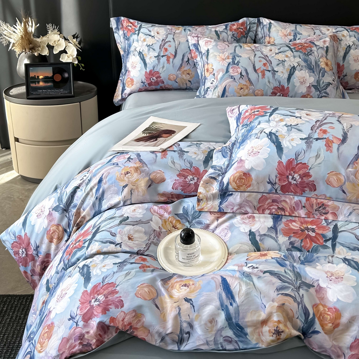 91家纺网 家纺一手货源 找家纺 启航家居 2026新款全棉纯棉数码印花四件套（控价198） 幻梦之舞兰