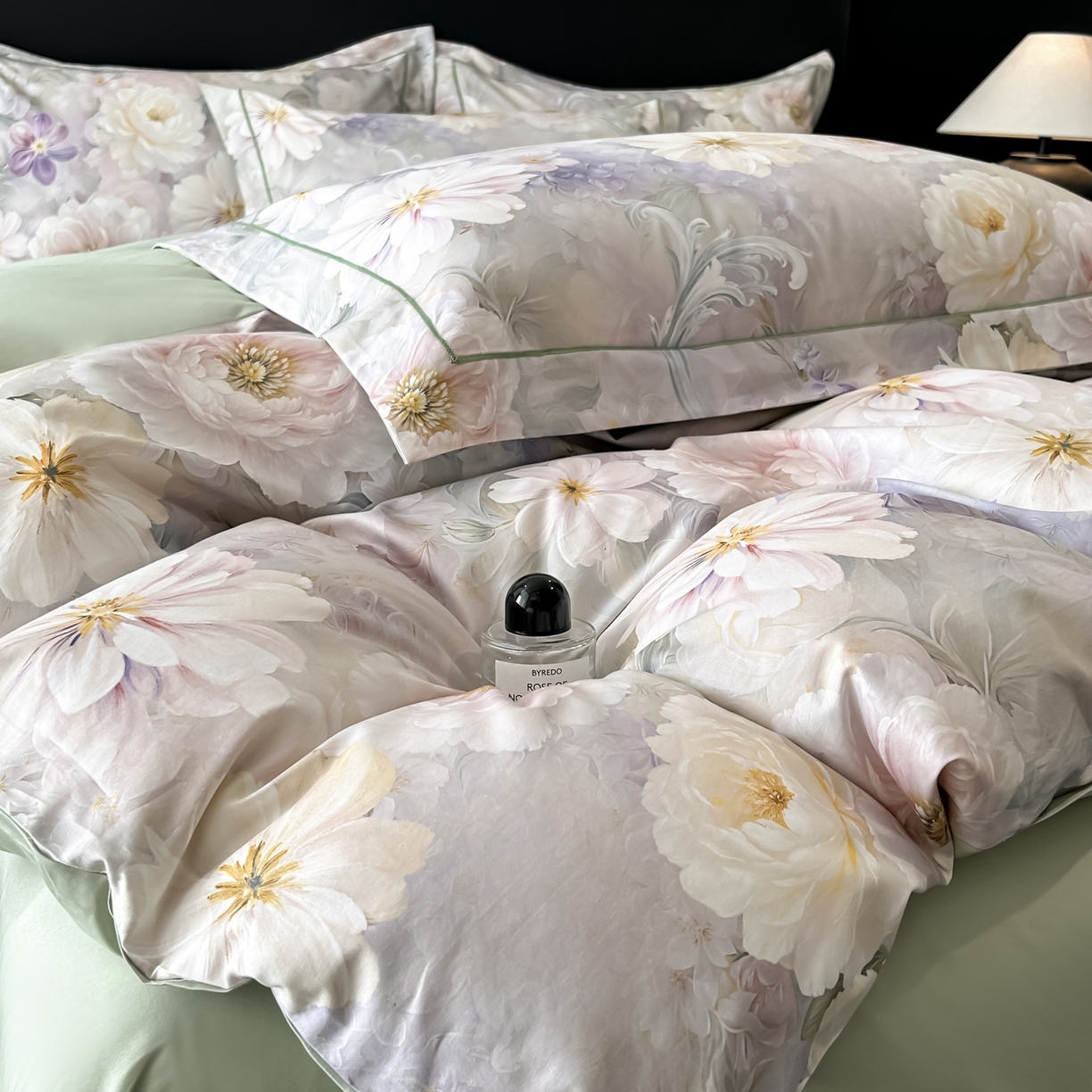 91家纺网 家纺一手货源 找家纺 启航家居 2026新款全棉纯棉数码印花四件套（控价198） 云薇悠韵紫