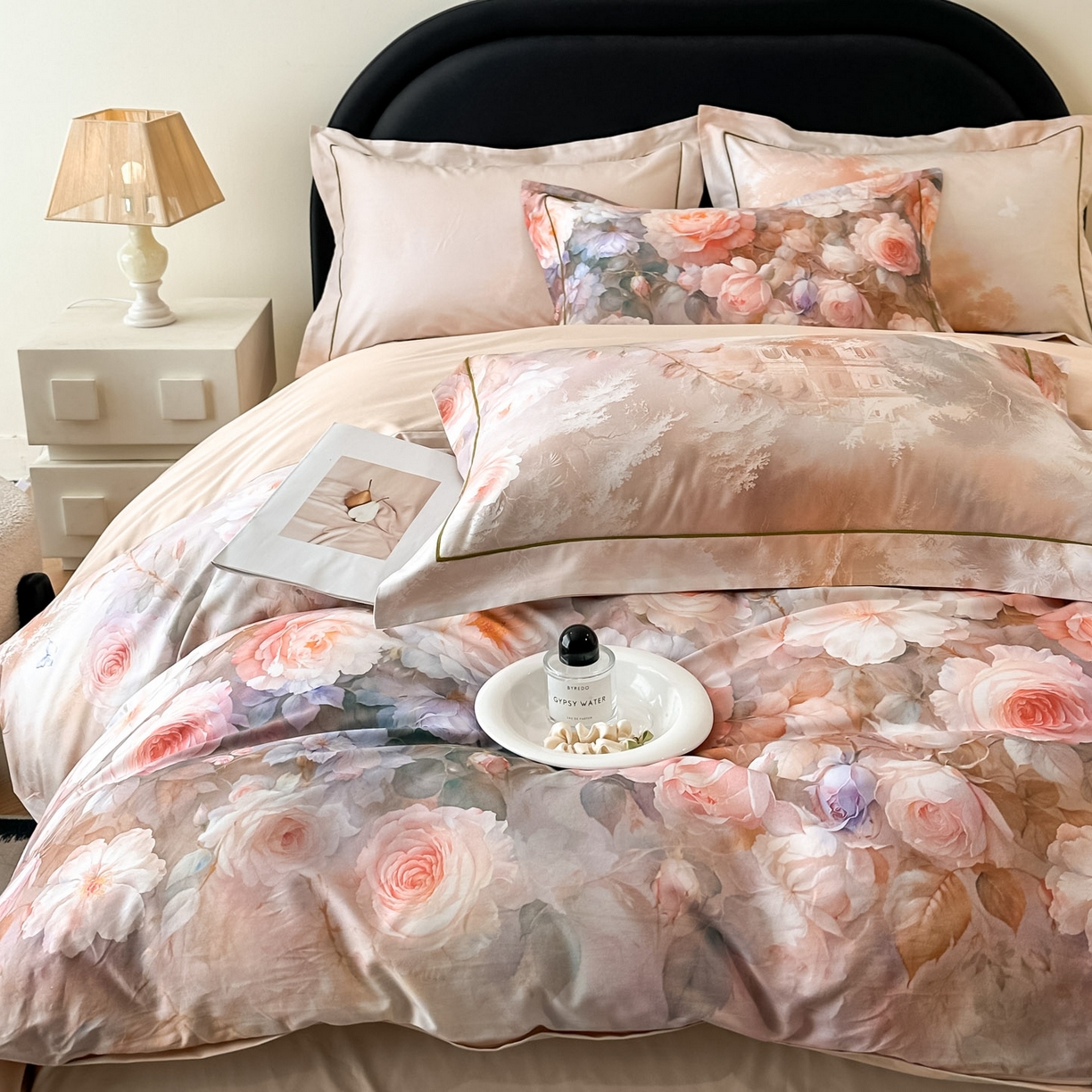 91家纺网 家纺一手货源 找家纺 启航家居 2026新款全棉纯棉数码印花四件套（控价198） 馥刻粉