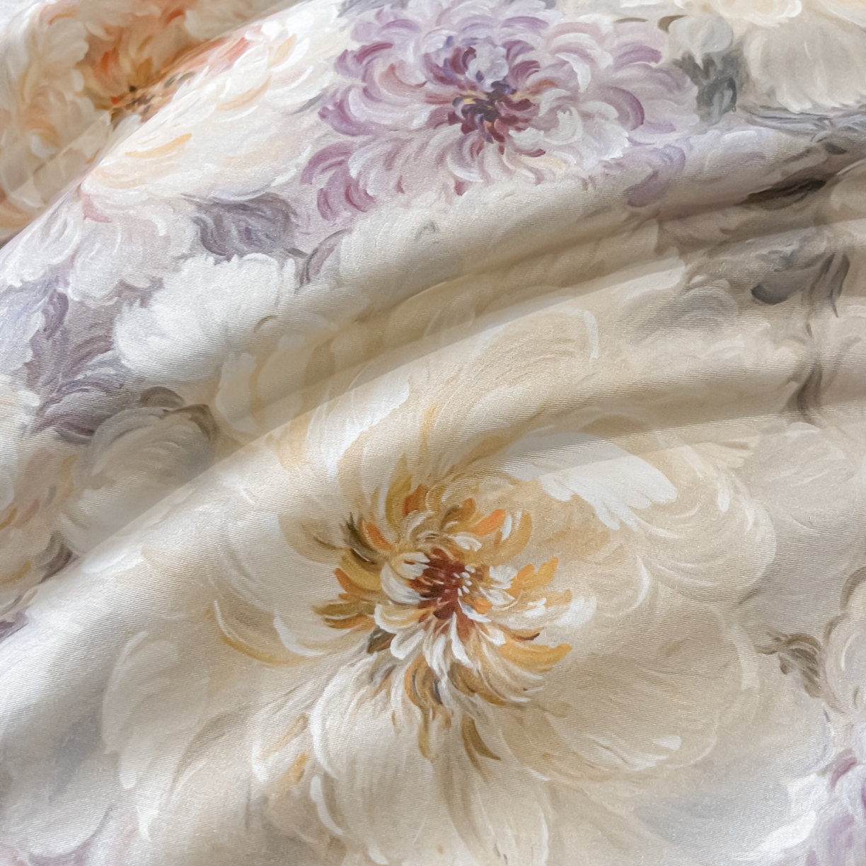 91家纺网 家纺一手货源 找家纺 启航家居 2026新款全棉纯棉数码印花四件套（控价198） 栖茜岛紫