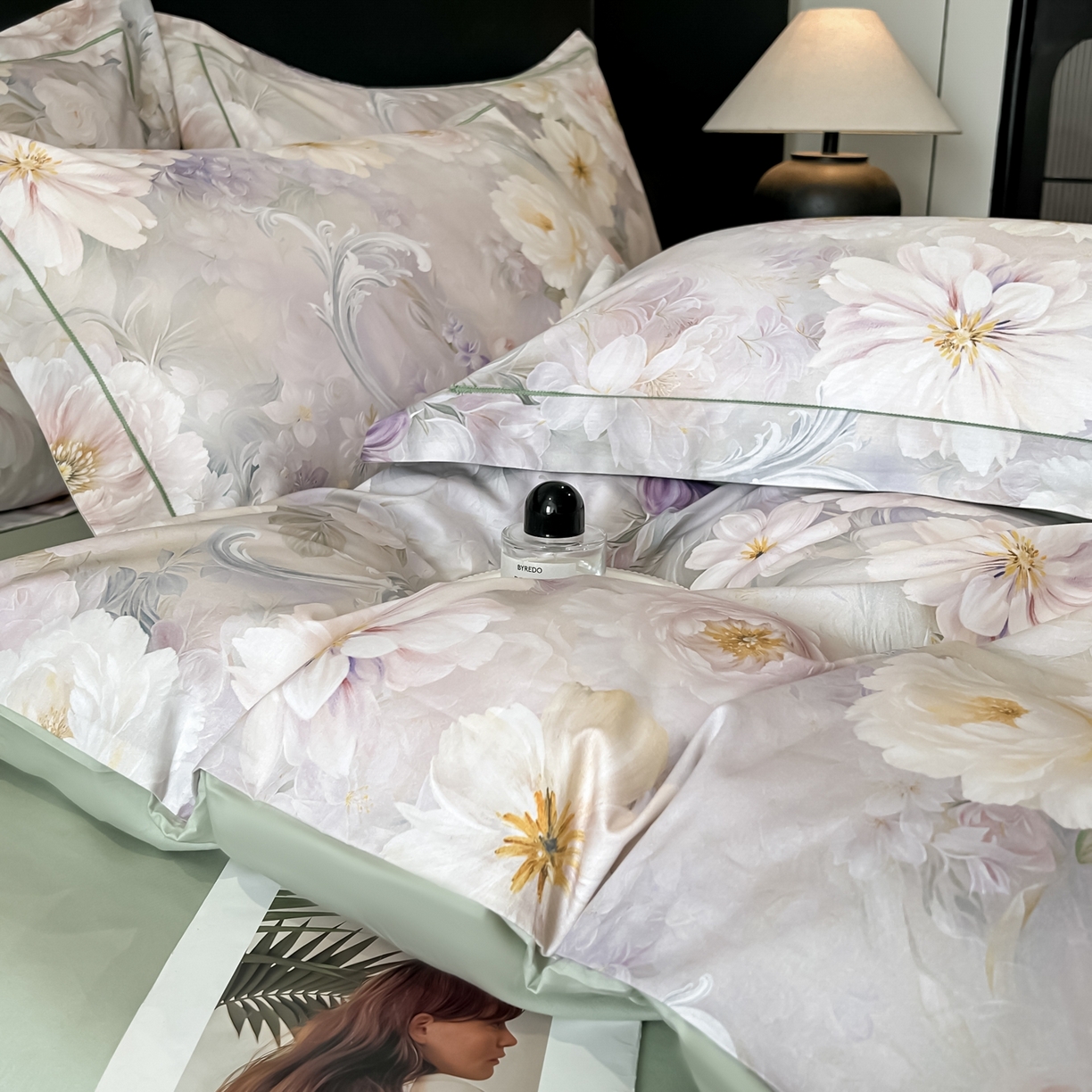 91家纺网 家纺一手货源 找家纺 启航家居 2026新款全棉纯棉数码印花四件套（控价198） 云薇悠韵紫