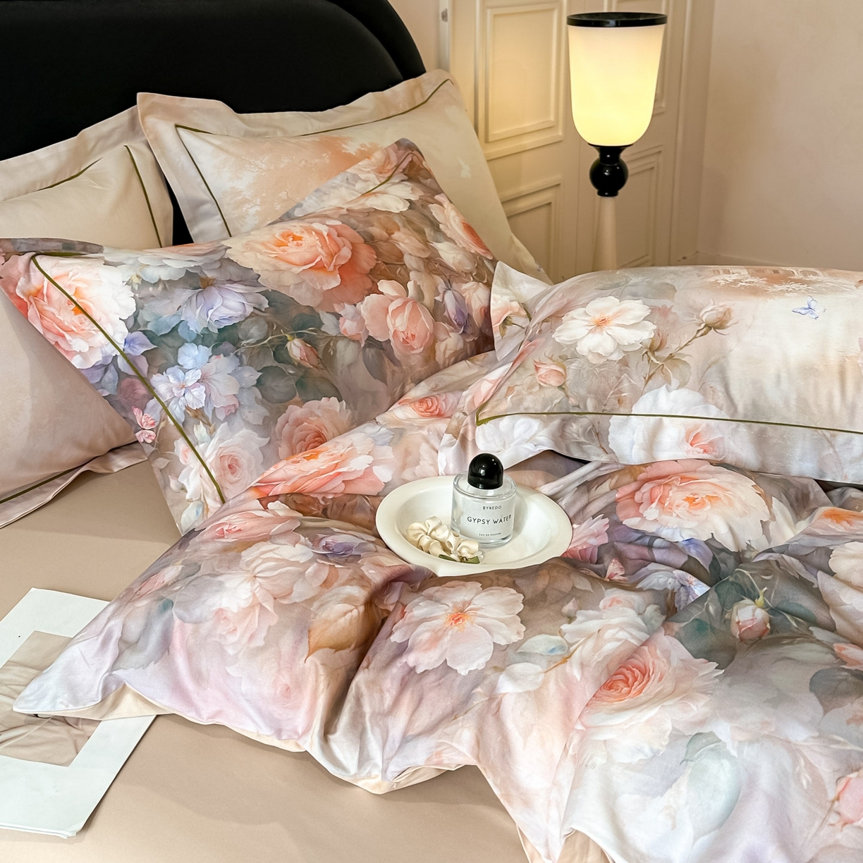 91家纺网 家纺一手货源 找家纺 启航家居 2026新款全棉纯棉数码印花四件套（控价198） 馥刻粉