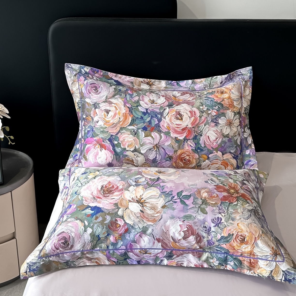 91家纺网 家纺一手货源 找家纺 启航家居 2026新款全棉纯棉数码印花四件套（控价198） 水墨丹青紫