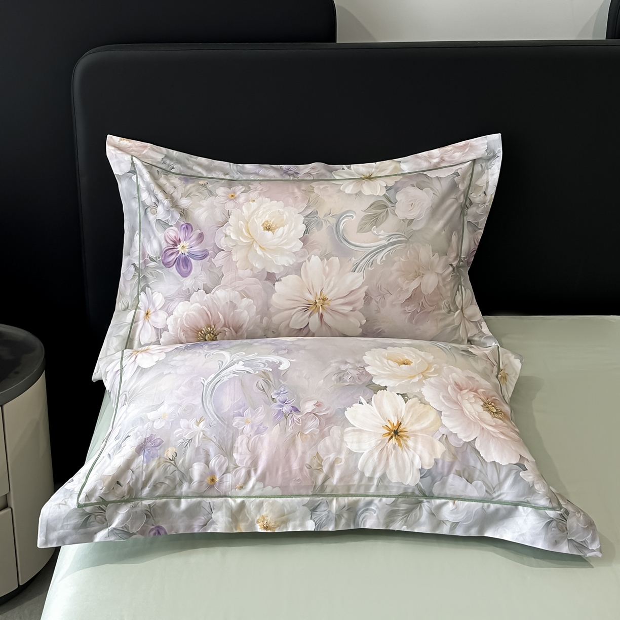 91家纺网 家纺一手货源 找家纺 启航家居 2026新款全棉纯棉数码印花四件套（控价198） 云薇悠韵紫