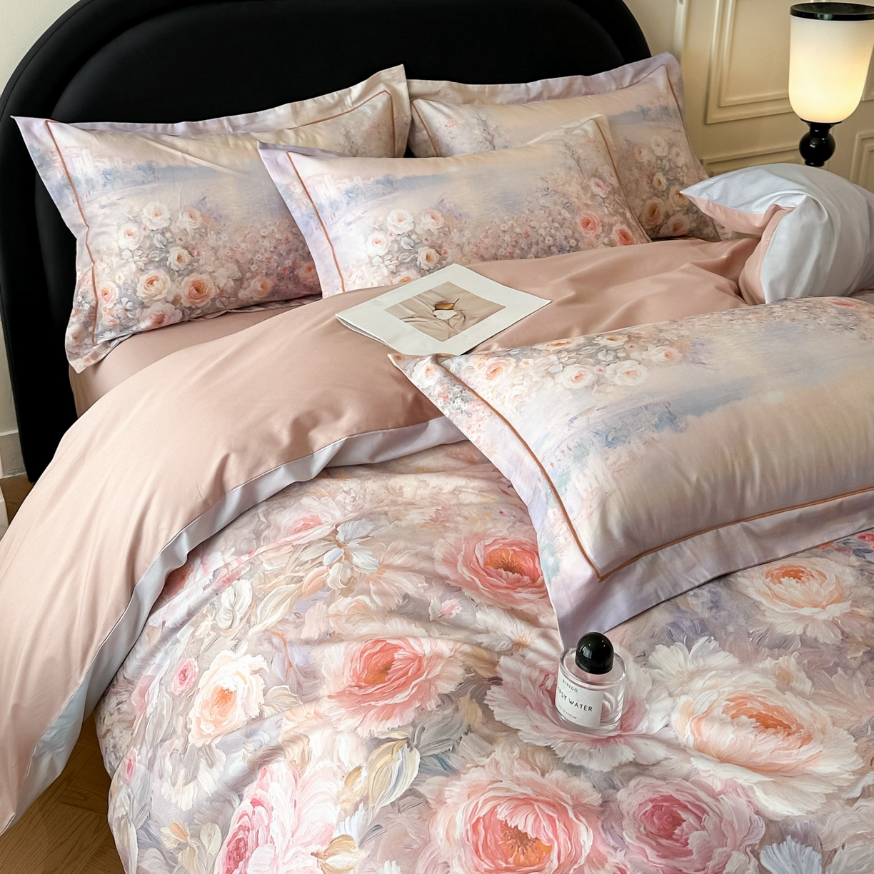 91家纺网 家纺一手货源 找家纺 启航家居 2026新款全棉纯棉数码印花四件套（控价198） 素缕生香紫