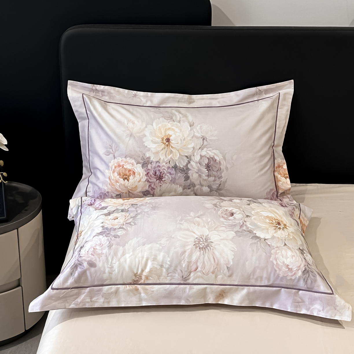 91家纺网 家纺一手货源 找家纺 启航家居 2026新款全棉纯棉数码印花四件套（控价198） 栖茜岛紫