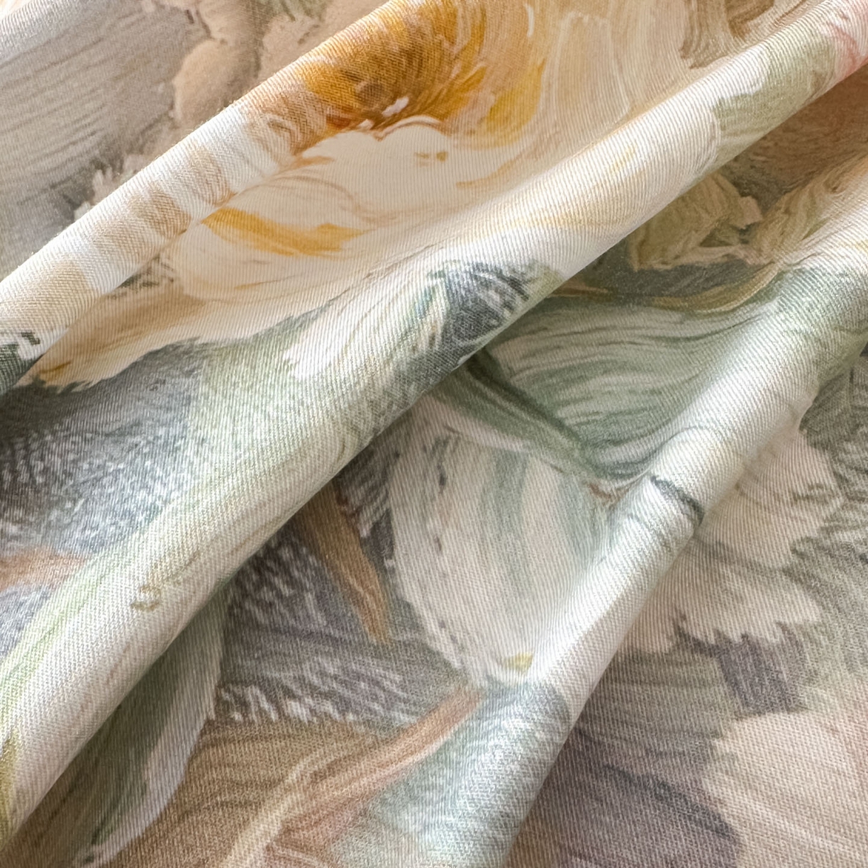 91家纺网 家纺一手货源 找家纺 启航家居 2026新款全棉纯棉数码印花四件套（控价198） 素缕生香绿