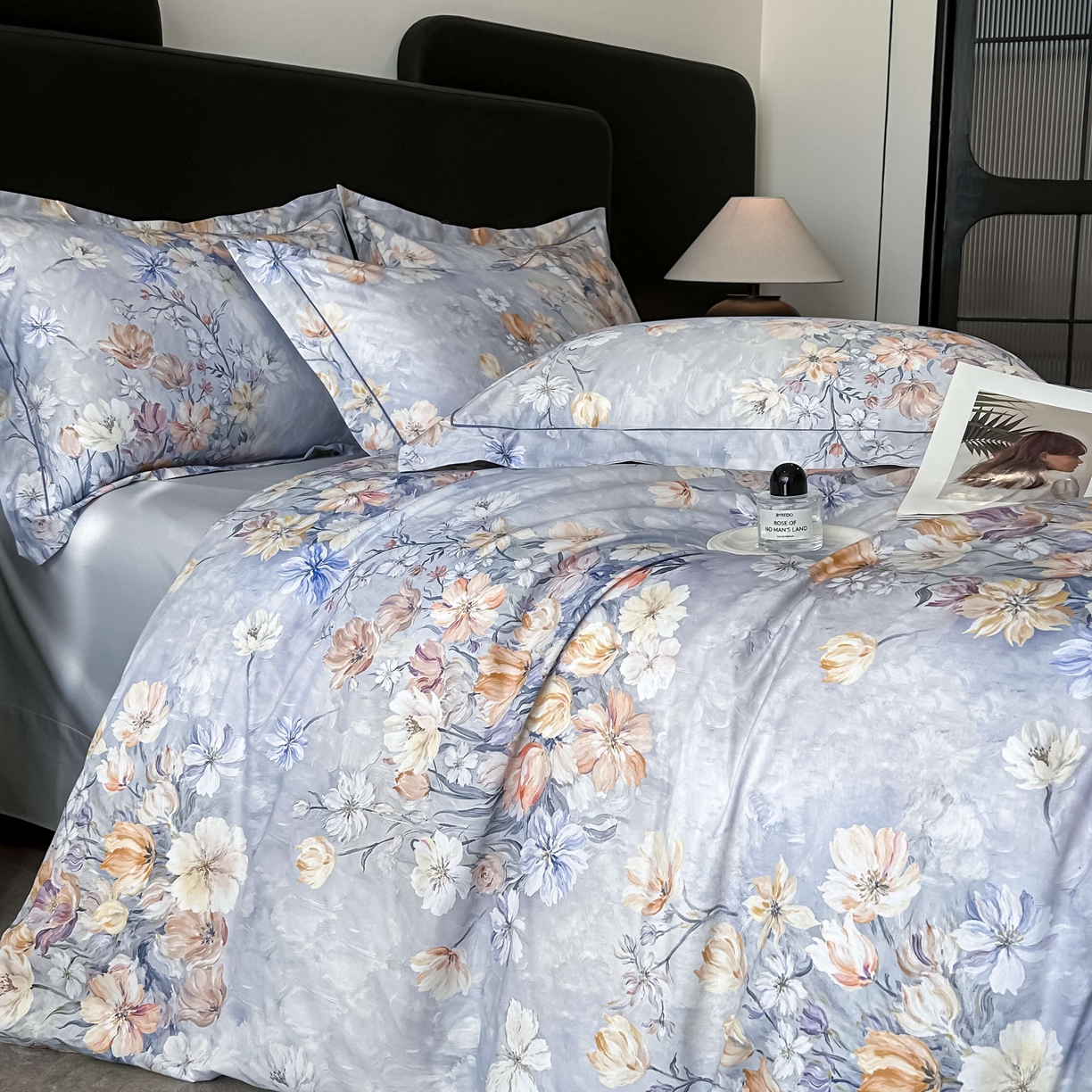 91家纺网 家纺一手货源 找家纺 启航家居 2026新款全棉纯棉数码印花四件套（控价198） 木浔与森紫