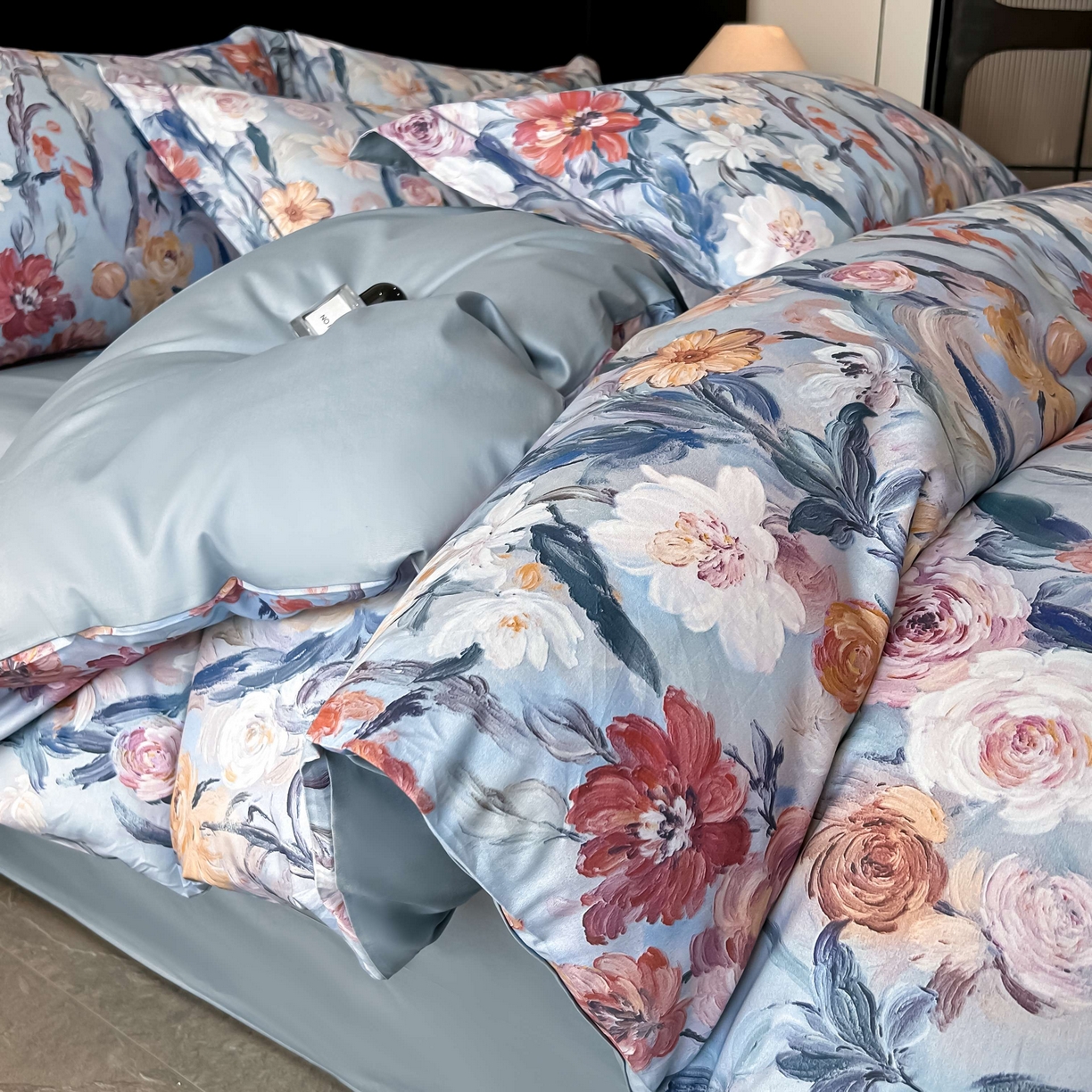 91家纺网 家纺一手货源 找家纺 启航家居 2026新款全棉纯棉数码印花四件套（控价198） 幻梦之舞兰