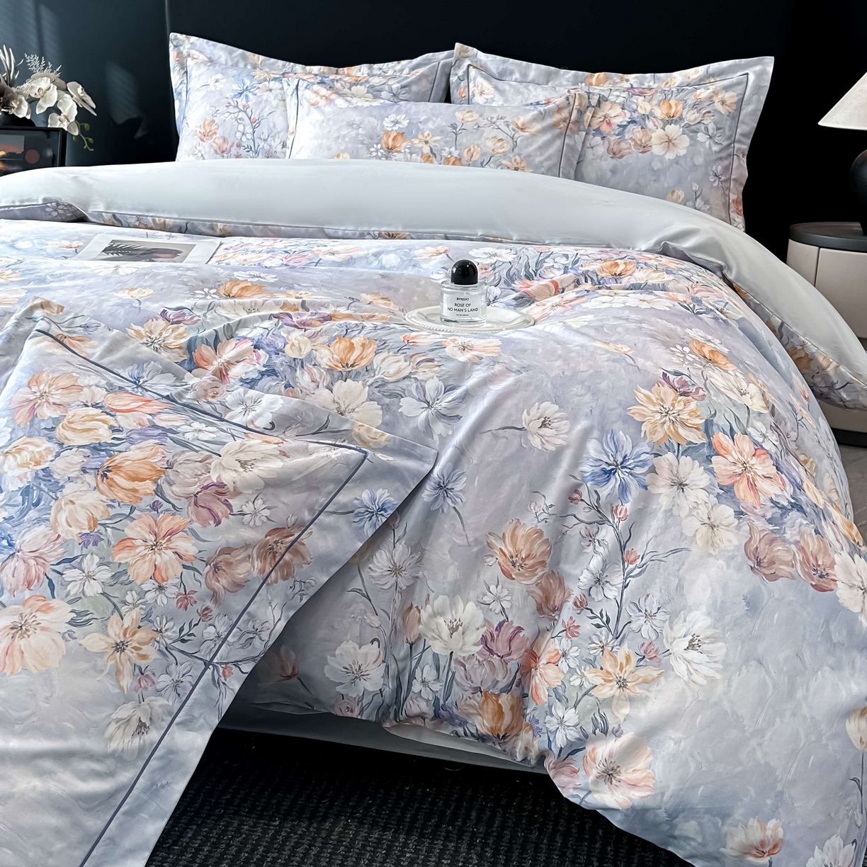 91家纺网 家纺一手货源 找家纺 启航家居 2026新款全棉纯棉数码印花四件套（控价198） 木浔与森紫