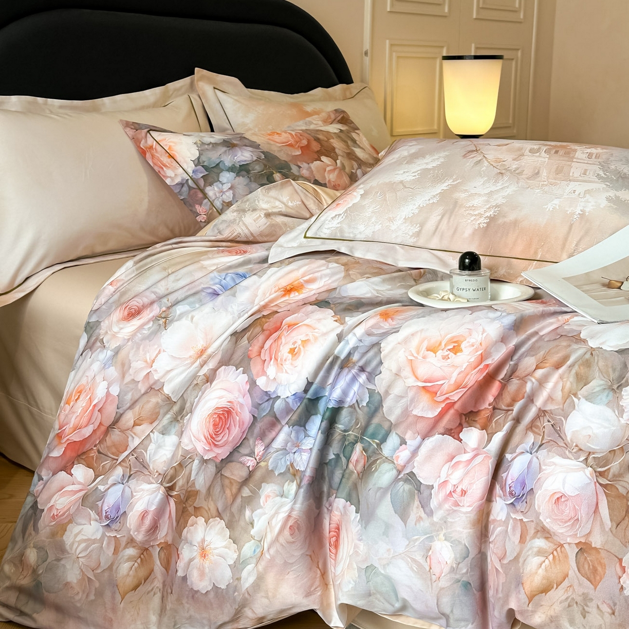 91家纺网 家纺一手货源 找家纺 启航家居 2026新款全棉纯棉数码印花四件套（控价198） 馥刻粉