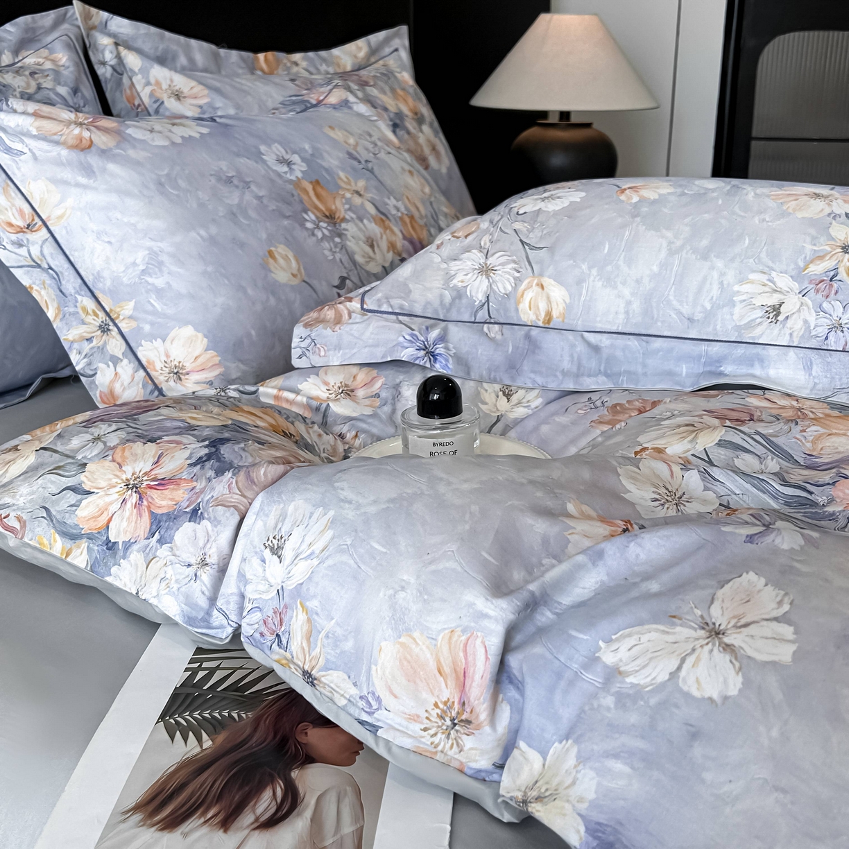 91家纺网 家纺一手货源 找家纺 启航家居 2026新款全棉纯棉数码印花四件套（控价198） 木浔与森紫