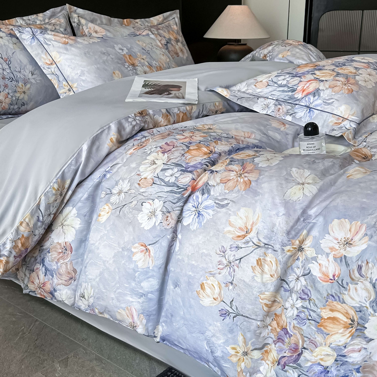 91家纺网 家纺一手货源 找家纺 启航家居 2026新款全棉纯棉数码印花四件套（控价198） 木浔与森紫