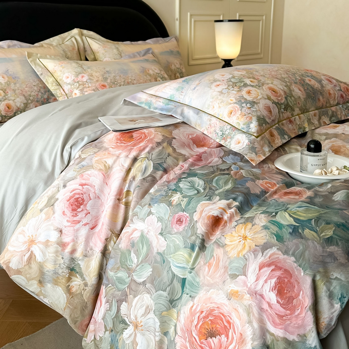 启航家居 2026新款全棉纯棉数码印花四件套（控价198） 素缕生香绿