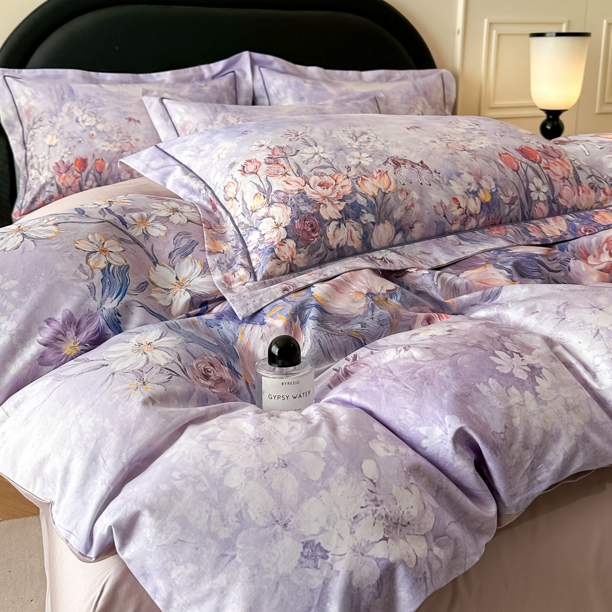 91家纺网 家纺一手货源 找家纺 启航家居 2026新款全棉纯棉数码印花四件套（控价198） 无茵之境紫