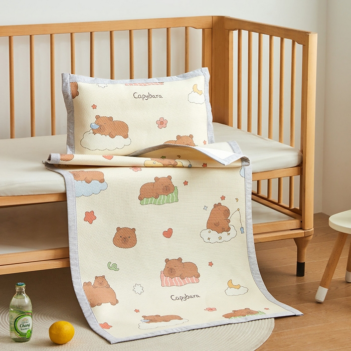 91家纺网 家纺一手货源 找家纺 嗨生活 2026年新款600D冰藤凉席儿童婴儿床凉席 幼儿园凉席 拼床凉席（可定做） 可爱巴拉