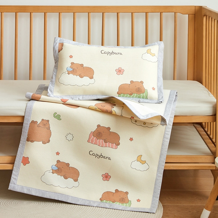 91家纺网 家纺一手货源 找家纺 嗨生活 2026年新款600D冰藤凉席儿童婴儿床凉席 幼儿园凉席 拼床凉席（可定做） 可爱巴拉