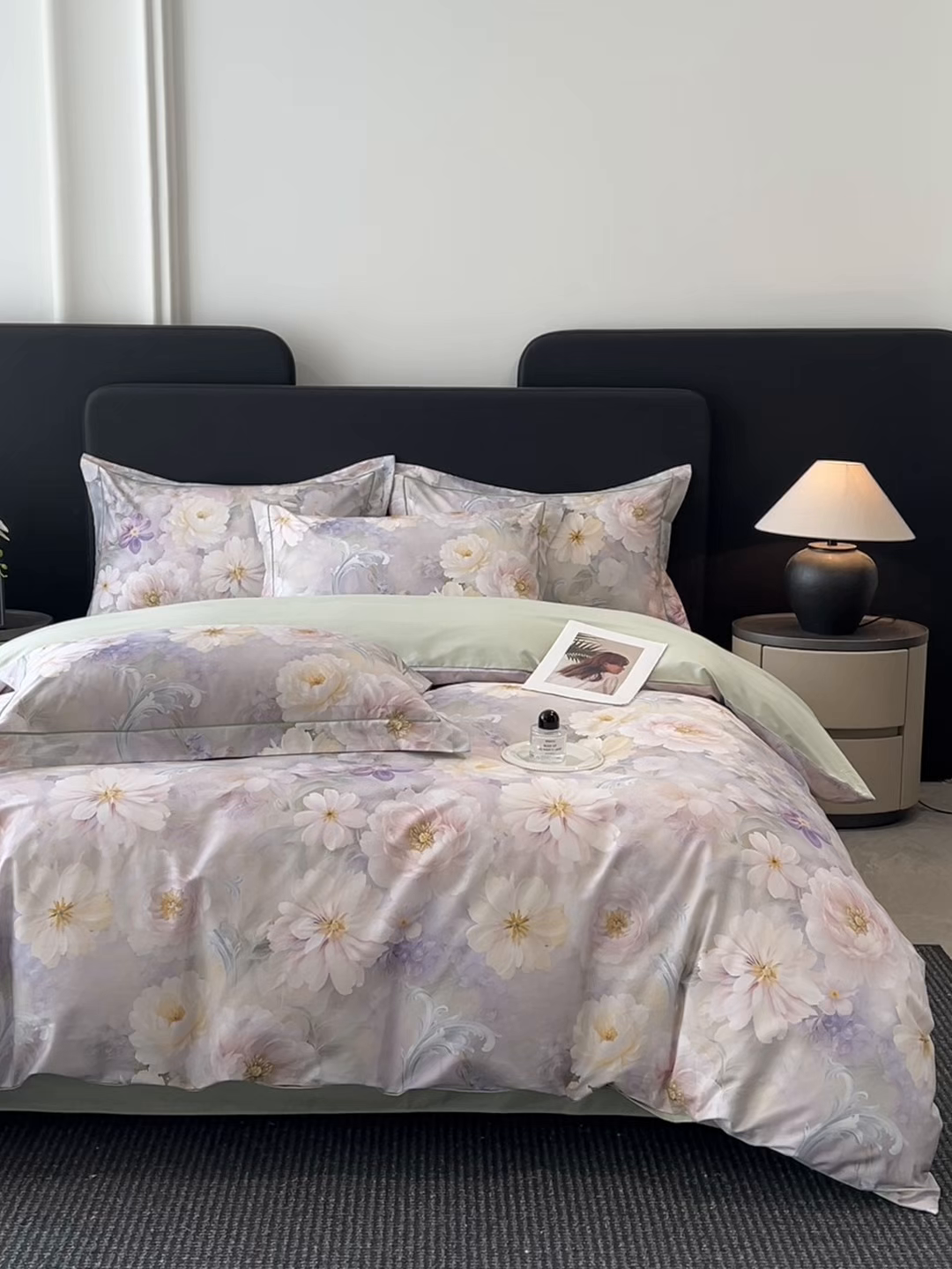 91家纺网 家纺一手货源 找家纺 启航家居 2026新款全棉纯棉数码印花四件套（控价198） 云薇悠韵紫