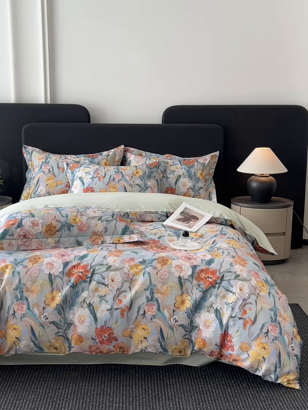 91家纺网 家纺一手货源 找家纺 启航家居 2026新款全棉纯棉数码印花四件套（控价198） 幻梦之舞绿