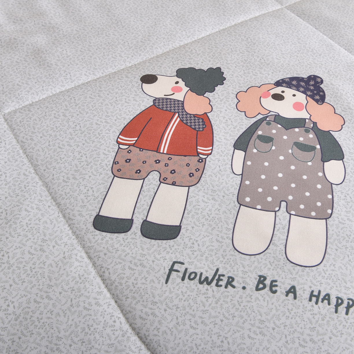 91家纺网 家纺一手货源 找家纺 金艾草 2026新款莫代尔天丝印花夏被床盖四件套三件套 熊熊-蓝