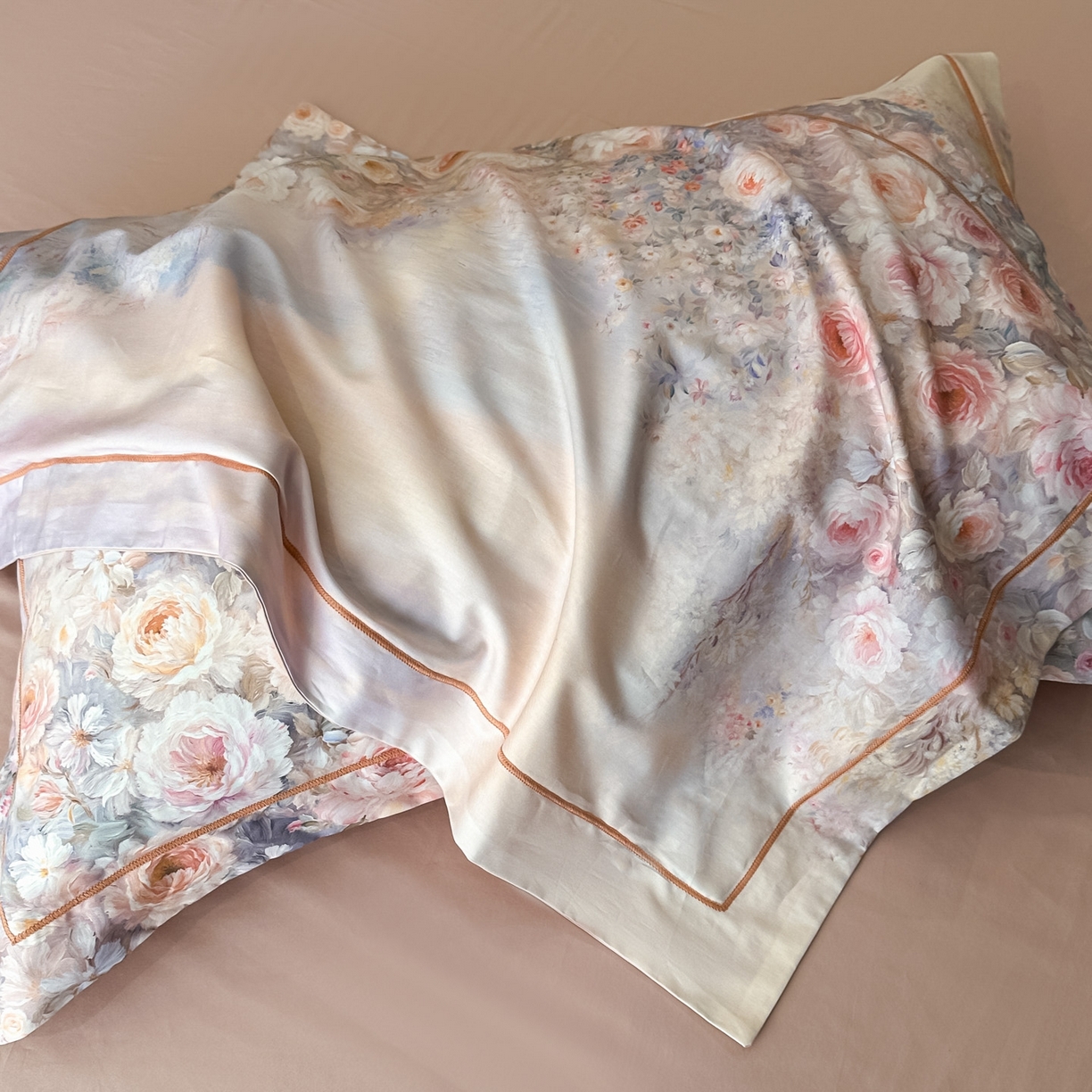 91家纺网 家纺一手货源 找家纺 启航家居 2026新款全棉纯棉数码印花四件套（控价198） 素缕生香紫