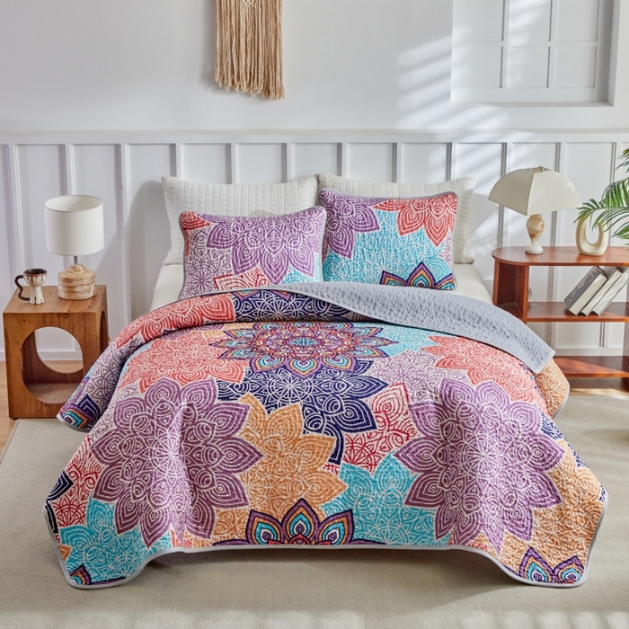 91家纺网 家纺一手货源 找家纺 （总）温宁家纺 2026新款印花床盖第二批跨境，外贸，亚马逊，shein，temu