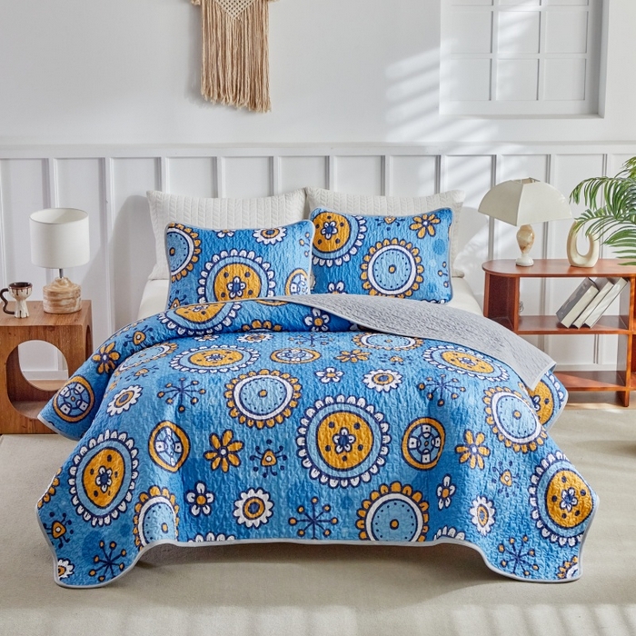 91家纺网 家纺一手货源 找家纺 （总）温宁家纺 2026新款印花床盖第二批跨境，外贸，亚马逊，shein，temu