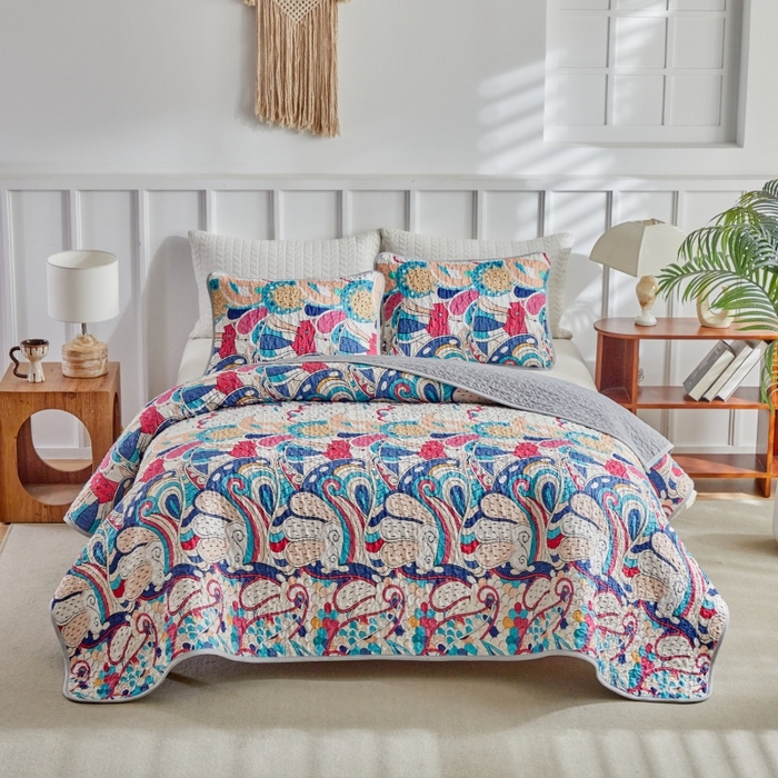 91家纺网 家纺一手货源 找家纺 （总）温宁家纺 2026新款印花床盖第二批跨境，外贸，亚马逊，shein，temu