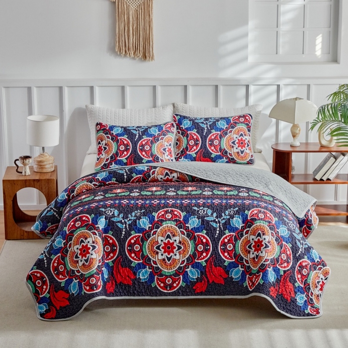 91家纺网 家纺一手货源 找家纺 （总）温宁家纺 2026新款印花床盖第二批跨境，外贸，亚马逊，shein，temu