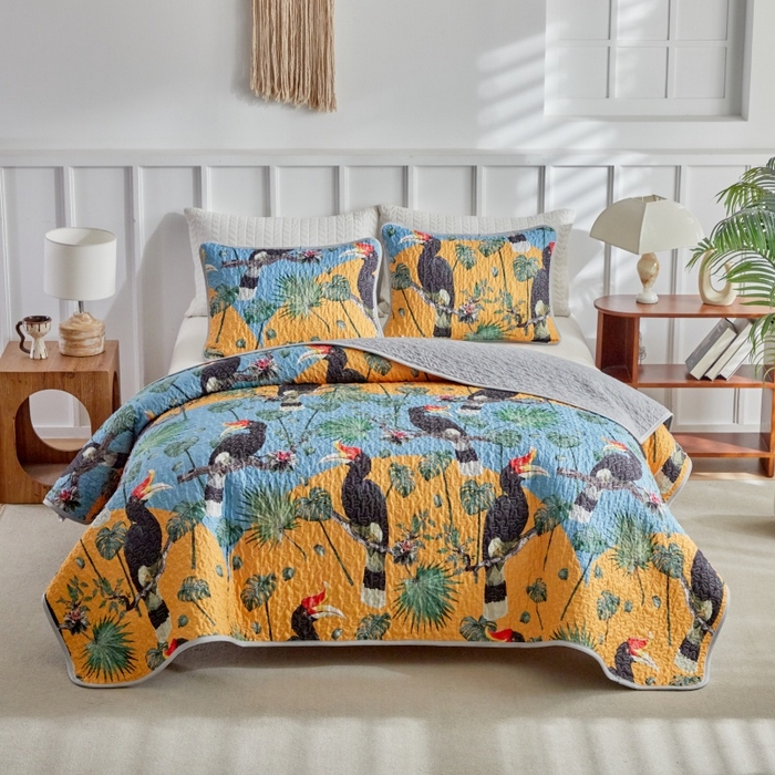 91家纺网 家纺一手货源 找家纺 （总）温宁家纺 2026新款印花床盖第二批跨境，外贸，亚马逊，shein，temu