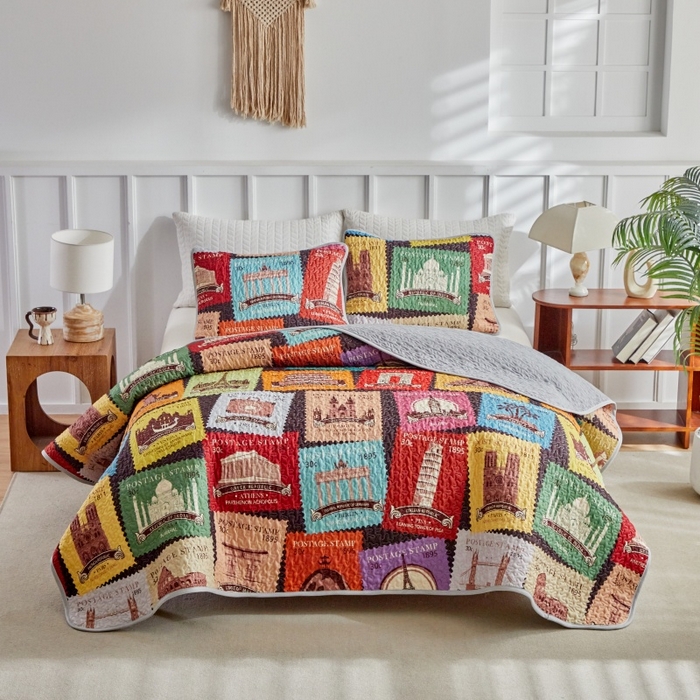 91家纺网 家纺一手货源 找家纺 （总）温宁家纺 2026新款印花床盖第二批跨境，外贸，亚马逊，shein，temu