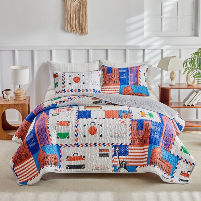 91家纺网 家纺一手货源 找家纺 （总）温宁家纺 2026新款印花床盖第二批跨境，外贸，亚马逊，shein，temu