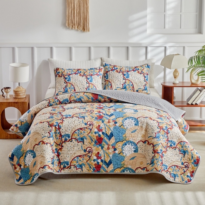 91家纺网 家纺一手货源 找家纺 （总）温宁家纺 2026新款印花床盖第二批跨境，外贸，亚马逊，shein，temu