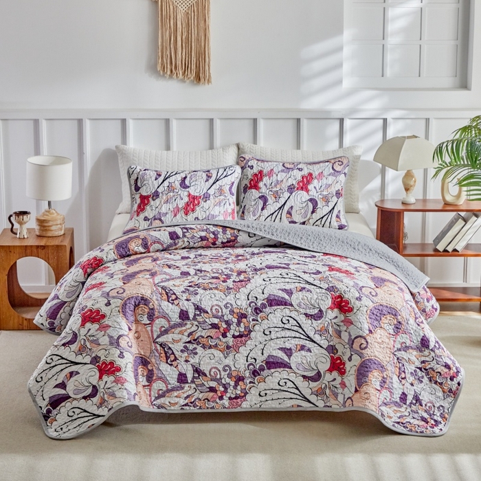 91家纺网 家纺一手货源 找家纺 （总）温宁家纺 2026新款印花床盖第二批跨境，外贸，亚马逊，shein，temu