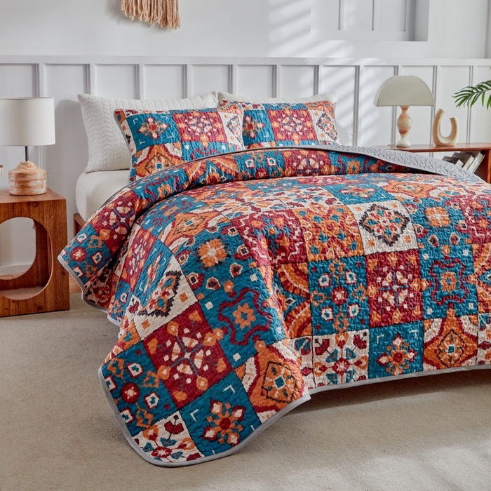 91家纺网 家纺一手货源 找家纺 （总）温宁家纺 2026新款印花床盖第二批跨境，外贸，亚马逊，shein，temu