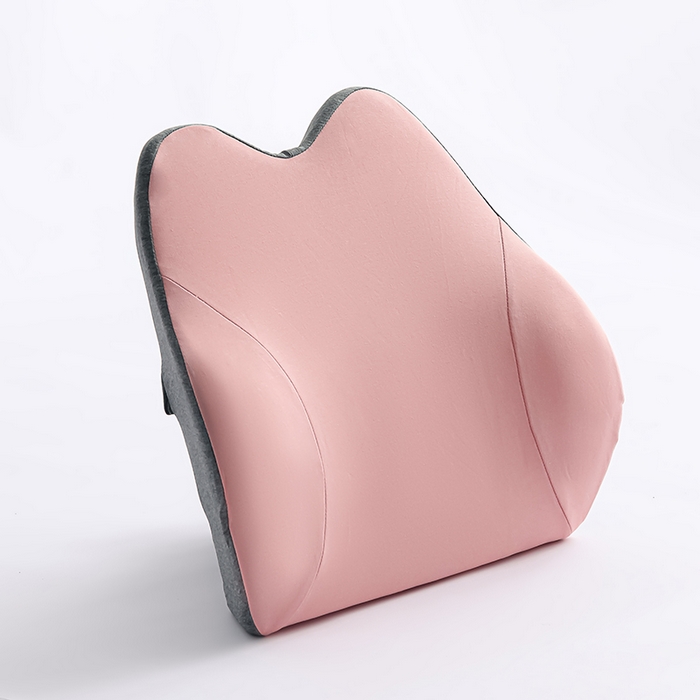 仁宇枕业 2026新款枕品清凉夏季锦冰丝包裹式带洞透气护腰垫腰靠 纯色腰靠-粉色