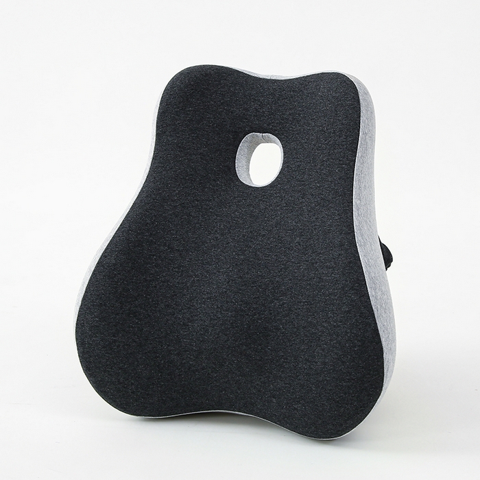 91家纺网 家纺一手货源 找家纺 仁宇枕业 2026新款枕品清凉夏季锦冰丝包裹式带洞透气护腰垫腰靠 透气护腰腰靠-黑灰色