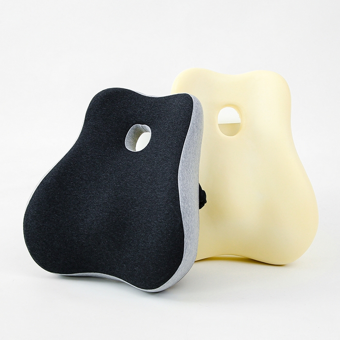 91家纺网 家纺一手货源 找家纺 仁宇枕业 2026新款枕品清凉夏季锦冰丝包裹式带洞透气护腰垫腰靠 透气护腰腰靠-黑灰色