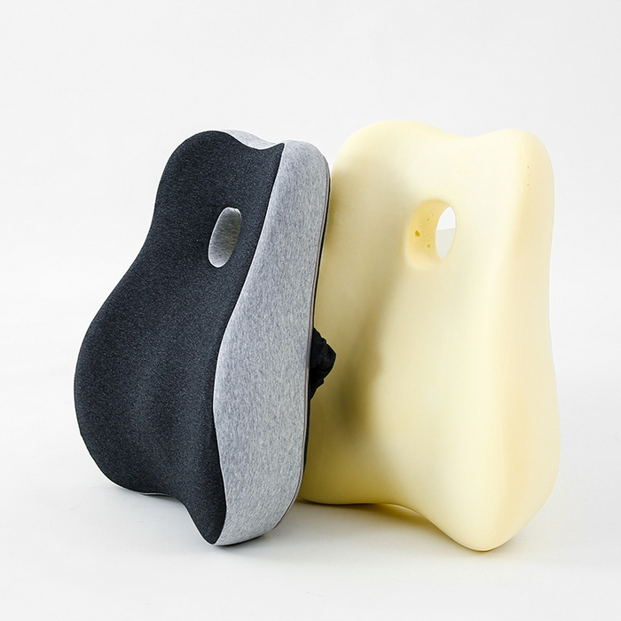 91家纺网 家纺一手货源 找家纺 仁宇枕业 2026新款枕品清凉夏季锦冰丝包裹式带洞透气护腰垫腰靠 透气护腰腰靠-黑灰色