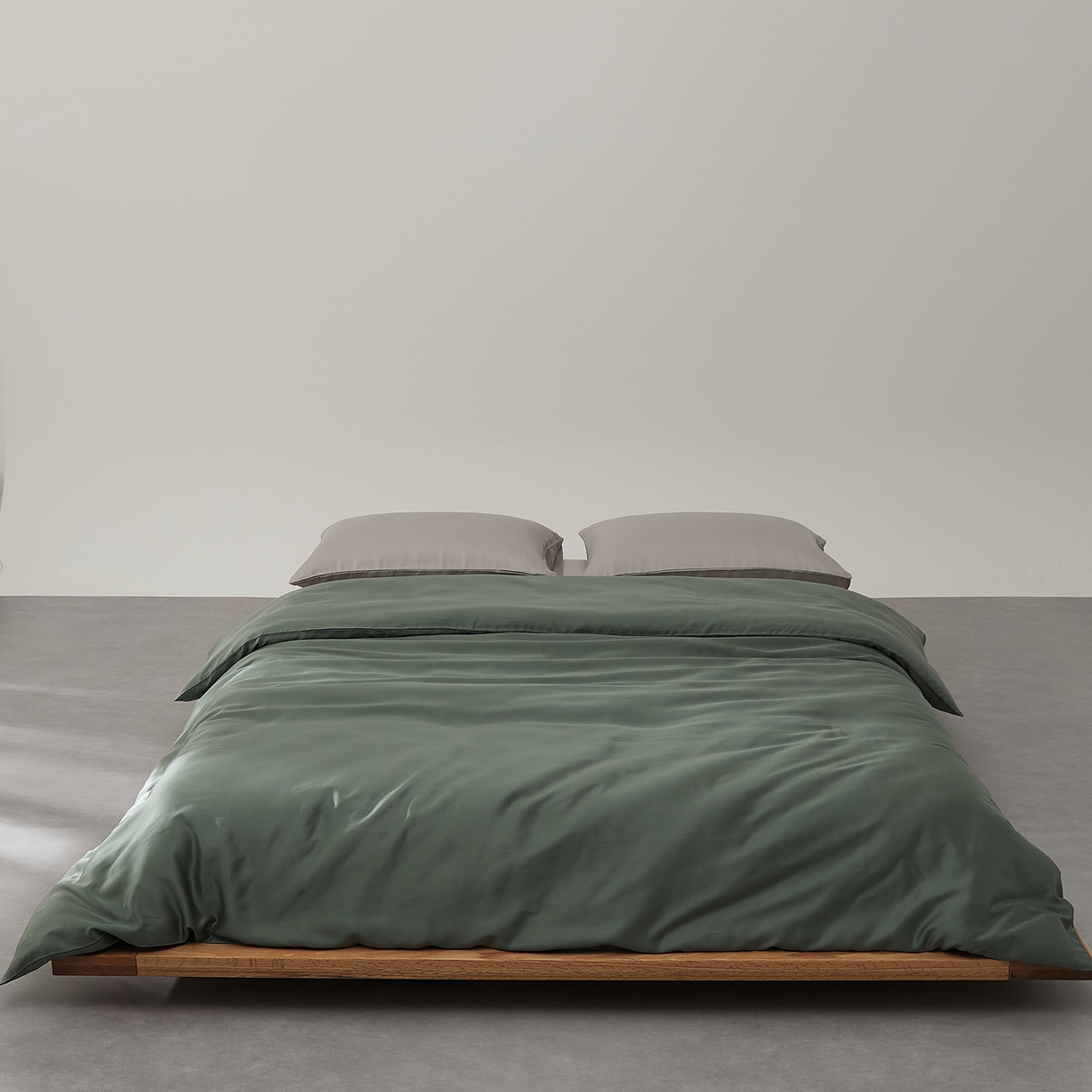 91家纺网 家纺一手货源 找家纺 优彩 2026新款60支兰精天丝单品枕套床单被套床笠系列-单被套 橄榄绿