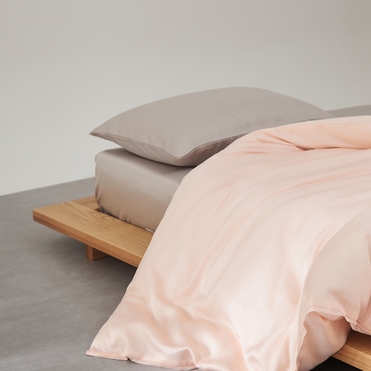 91家纺网 家纺一手货源 找家纺 优彩 2026新款60支兰精天丝单品枕套床单被套床笠系列-单被套 海贝粉