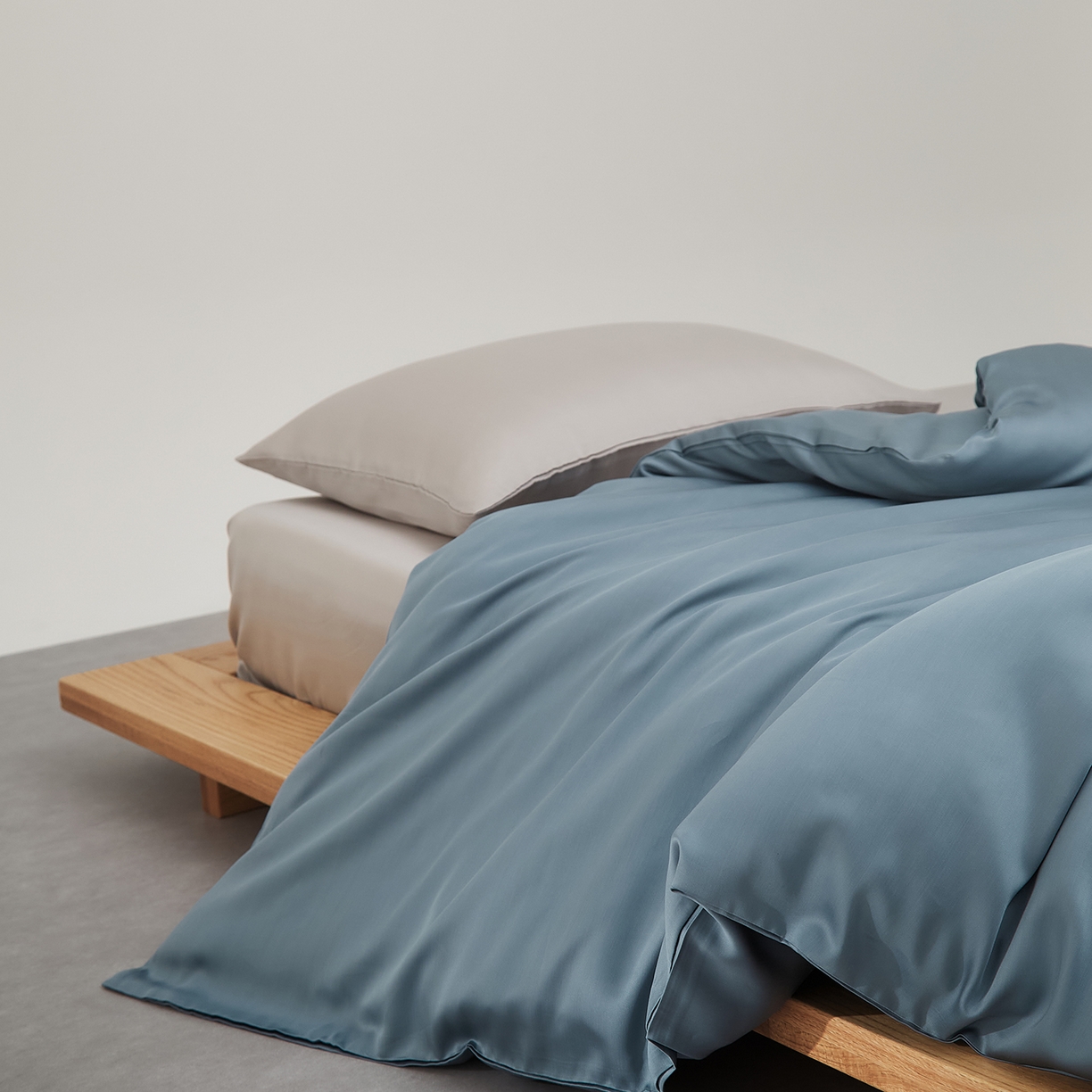 91家纺网 家纺一手货源 找家纺 优彩 2026新款60支兰精天丝单品枕套床单被套床笠系列-单被套 黎明蓝