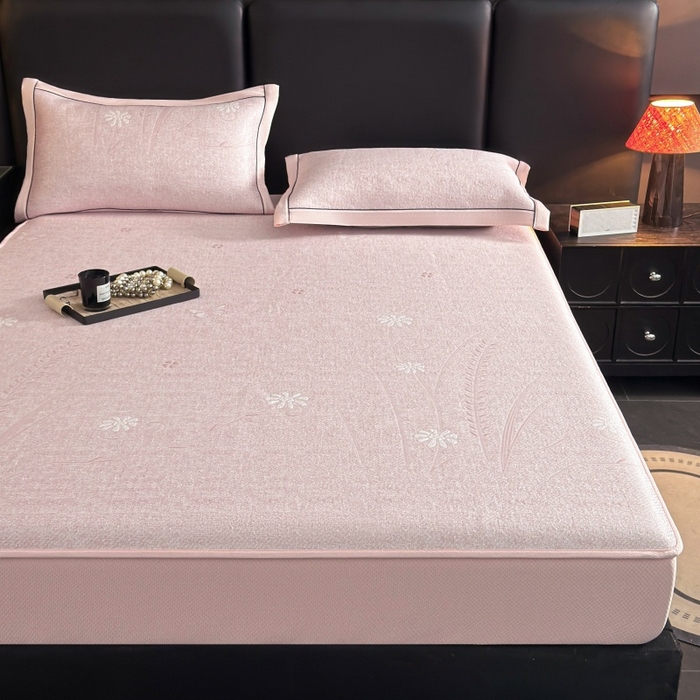 91家纺网 家纺一手货源 找家纺 （总）绒艺席业 2026年新款立体浮雕工艺正宗凉感豆豆席凉席席子-床笠款