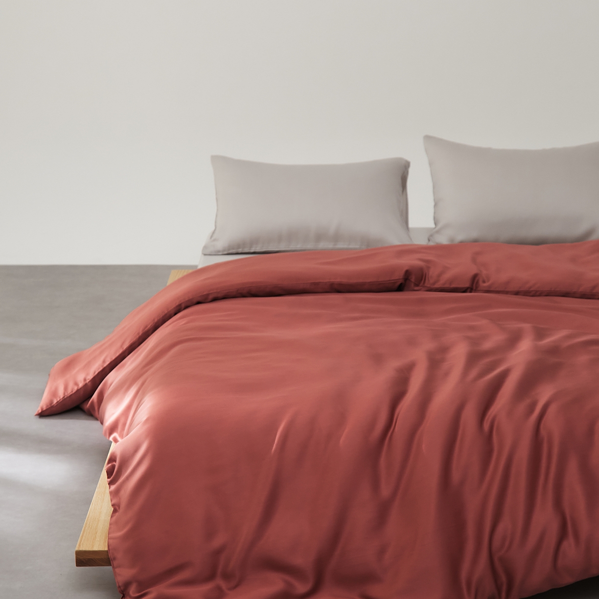 优彩 2026新款60支兰精天丝单品枕套床单被套床笠系列-单被套 暖茶色