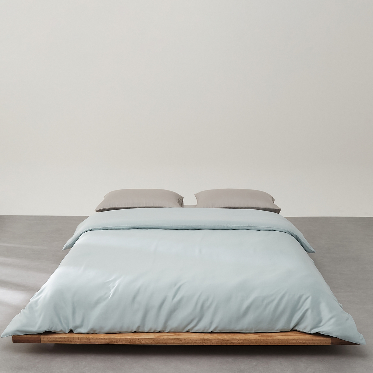 91家纺网 家纺一手货源 找家纺 优彩 2026新款60支兰精天丝单品枕套床单被套床笠系列-单被套 天水色