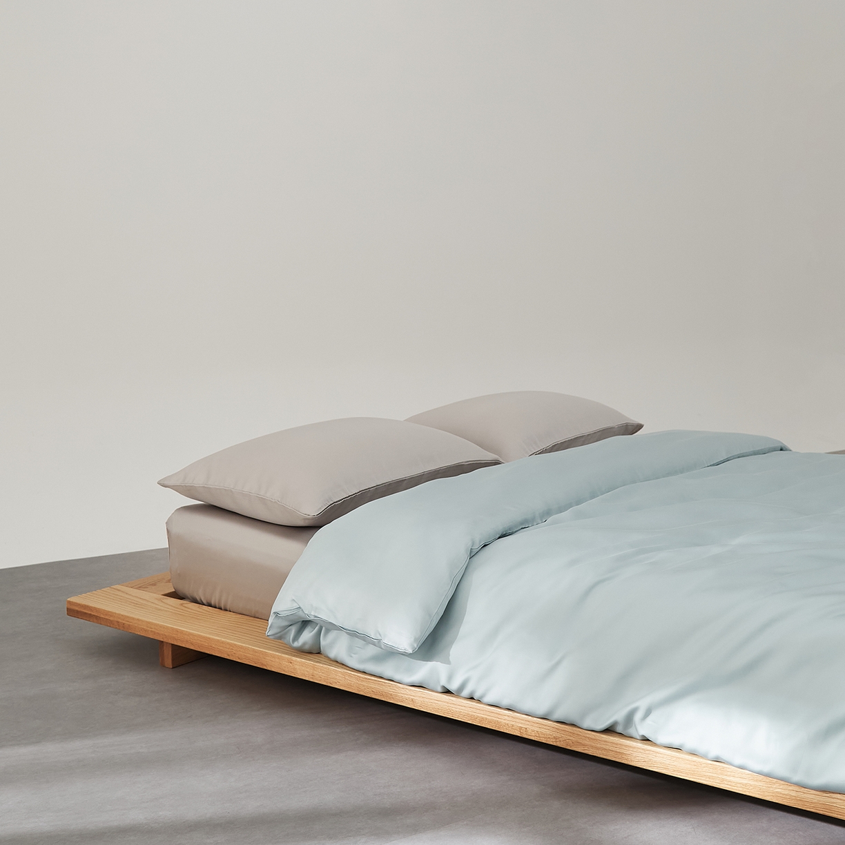 91家纺网 家纺一手货源 找家纺 优彩 2026新款60支兰精天丝单品枕套床单被套床笠系列-单被套 天水色