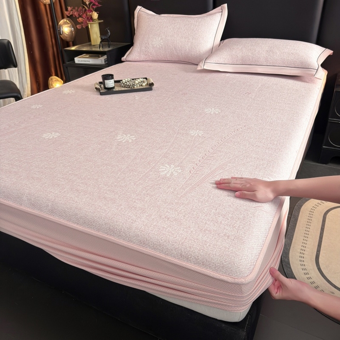 91家纺网 家纺一手货源 找家纺 （总）绒艺席业 2026年新款立体浮雕工艺正宗凉感豆豆席凉席席子-床笠款