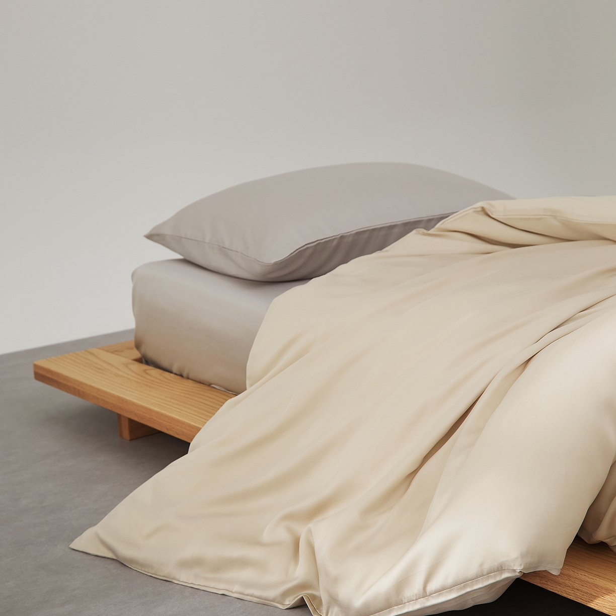 91家纺网 家纺一手货源 找家纺 优彩 2026新款60支兰精天丝单品枕套床单被套床笠系列-单被套 香槟色