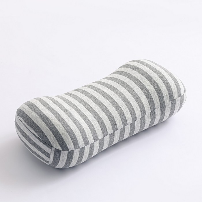 仁宇枕业 2026新款枕芯全棉针织棉无印风多功能趴趴午睡记忆枕头旅行枕头枕芯 护颈记忆枕宽条纹灰色